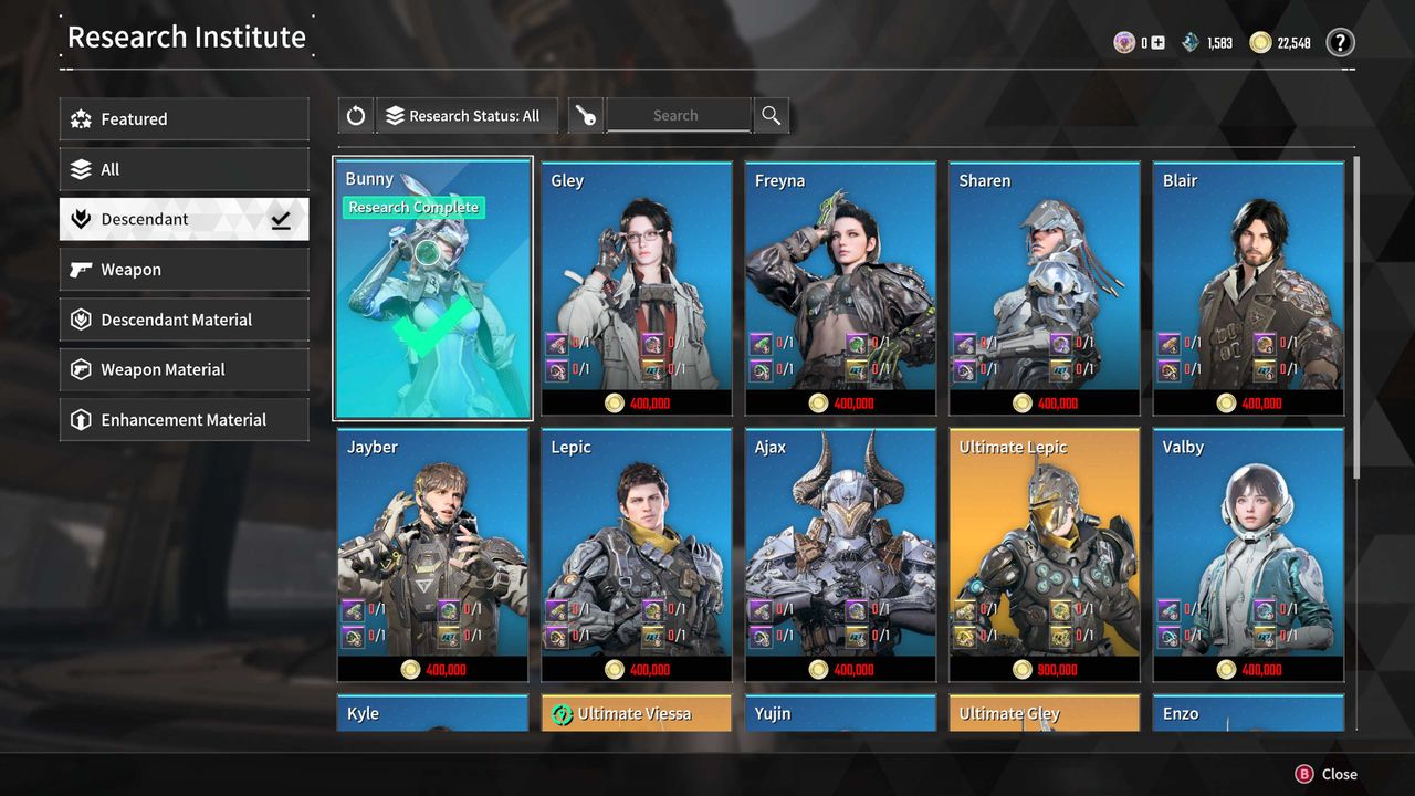 Screenshot of unlocking new Descendants in The First Descendant.