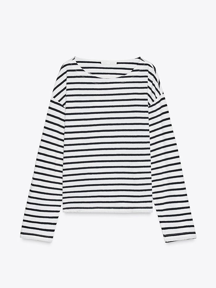 ZARA, Striped Long Sleeve T-Shirt