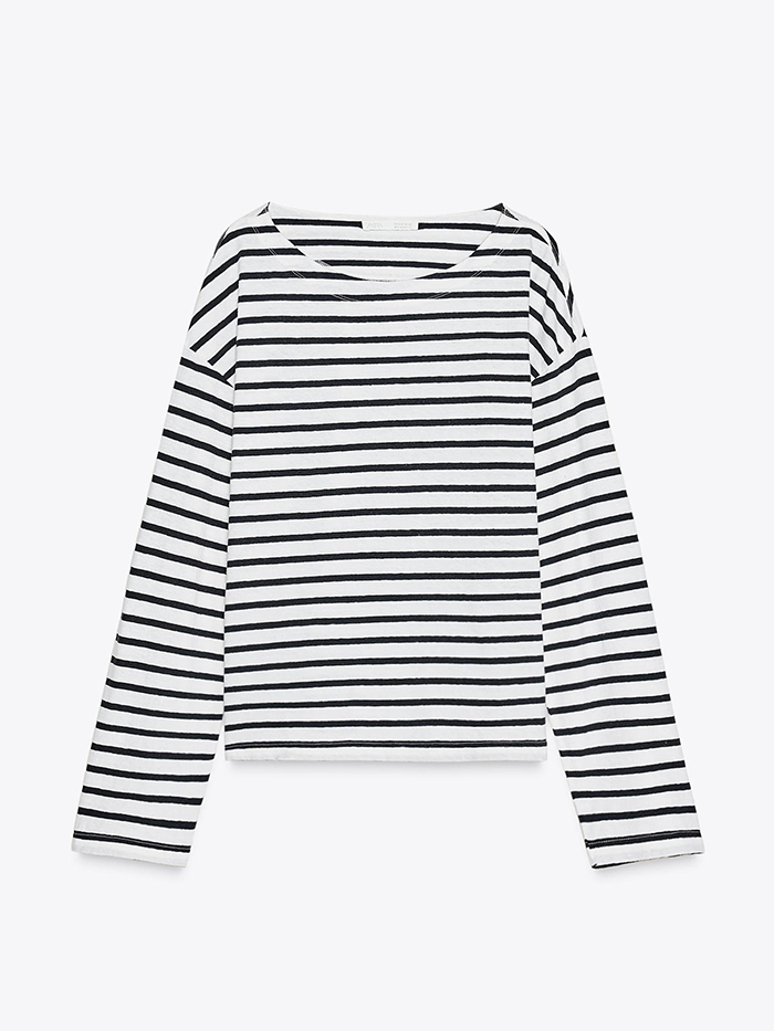 ZARA, Striped Long Sleeve T-Shirt