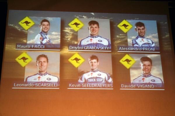 These six, have to ride the Tour Down Under, so the couldn't join the team presentation