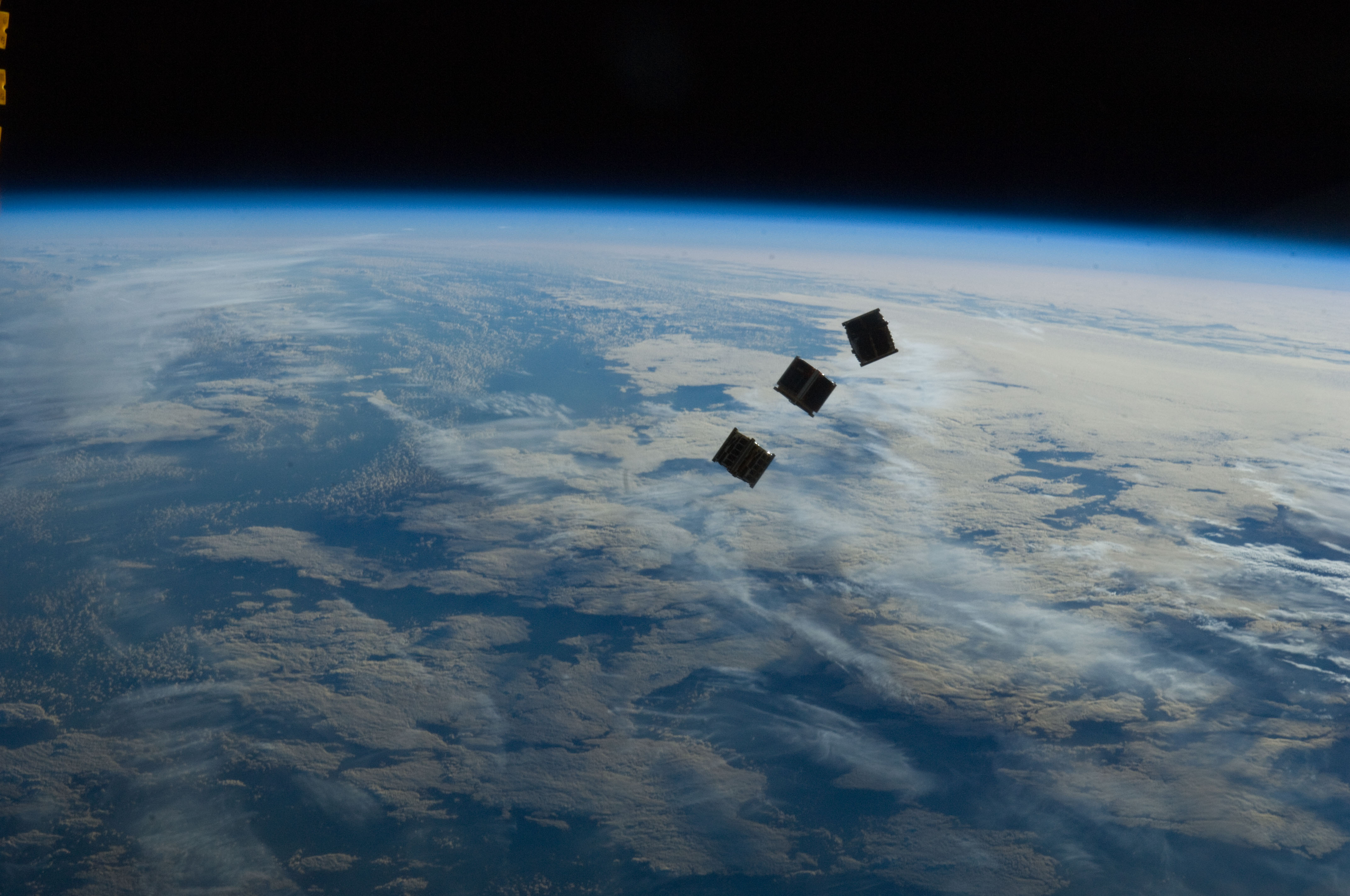 Tiny Cubesat Satellites Launched in Space