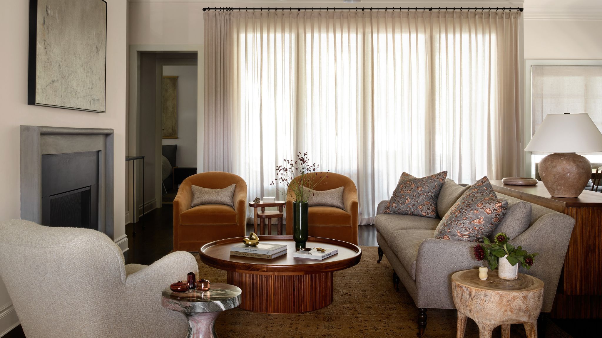 This neutral home has a bold surprise waiting for you in the powder ...