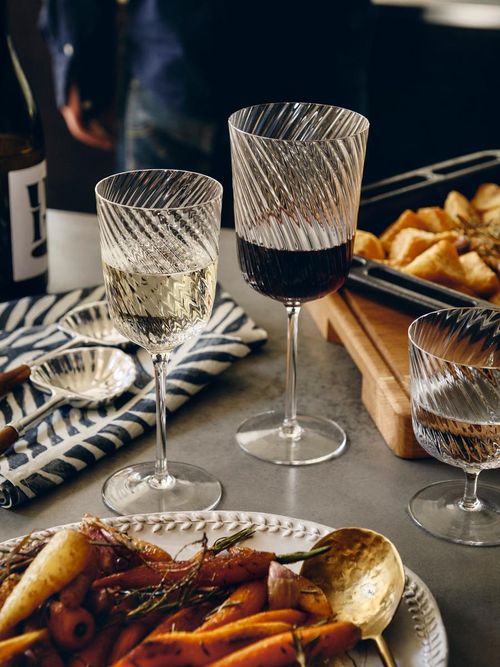 Brimscombe Optic Red Wine Glass, Set of Four