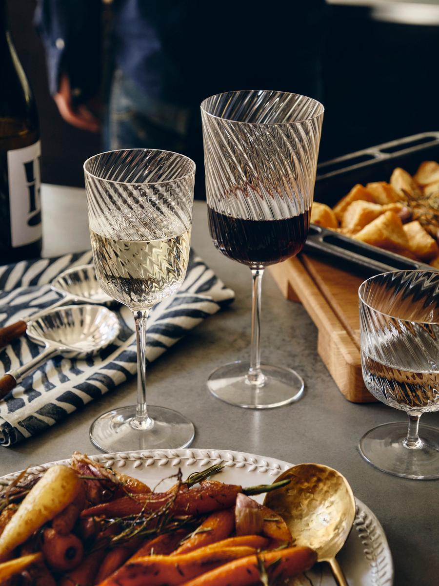 Brimscombe Optic Red Wine Glass, Set of Four