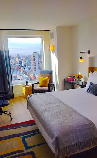 bedroom interiors and beautiful city view