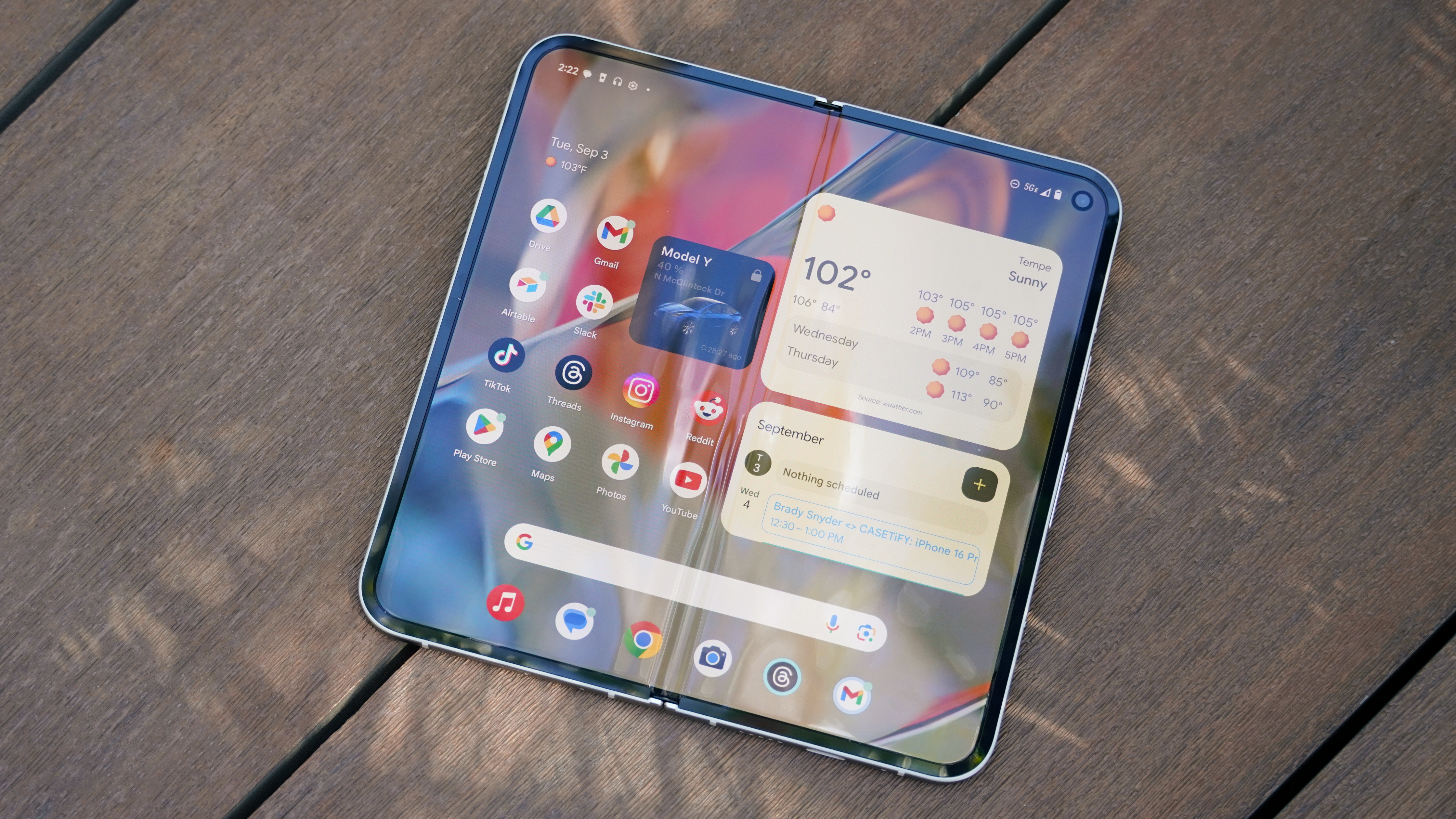 The inner screen on the Pixel 9 Pro Fold.