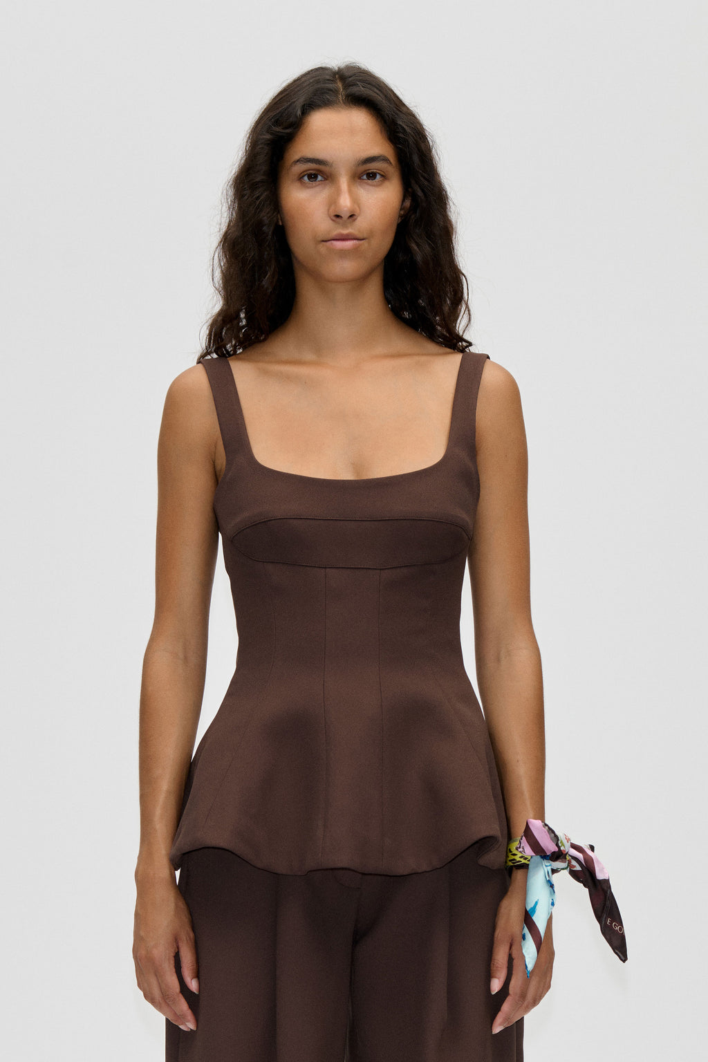 Elevated Structured Top - Cocoa