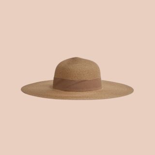 flat lay of wide brim hat 