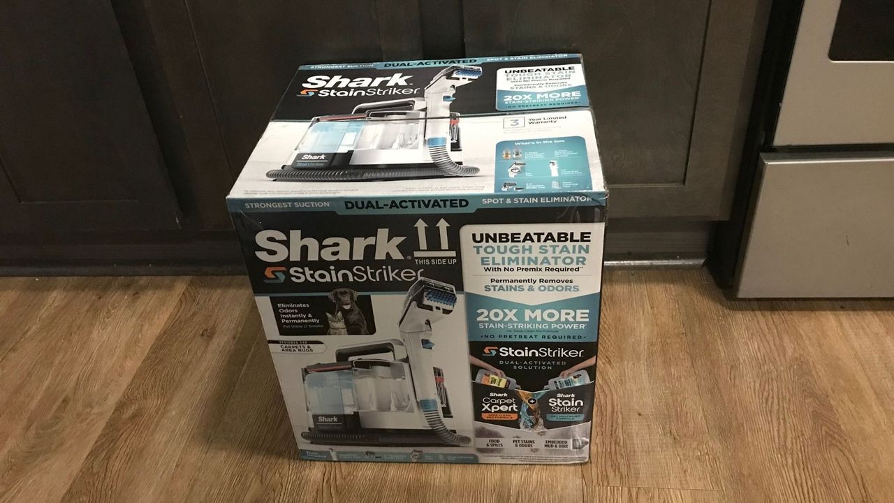 shark stain striker in branded box