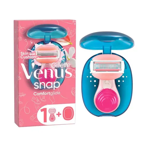 Gillette Venus Travel Razor, Extra Smooth Snap 3 Blade Women's Razor + Travel Case