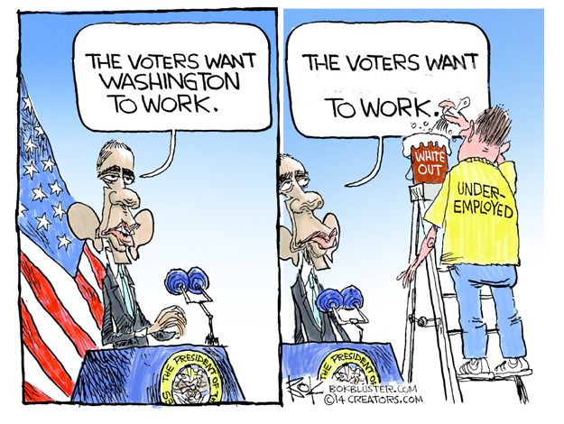 Obama cartoon voters Washington employment