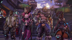 The four player characters in Borderlands 4 standing side-by-side.