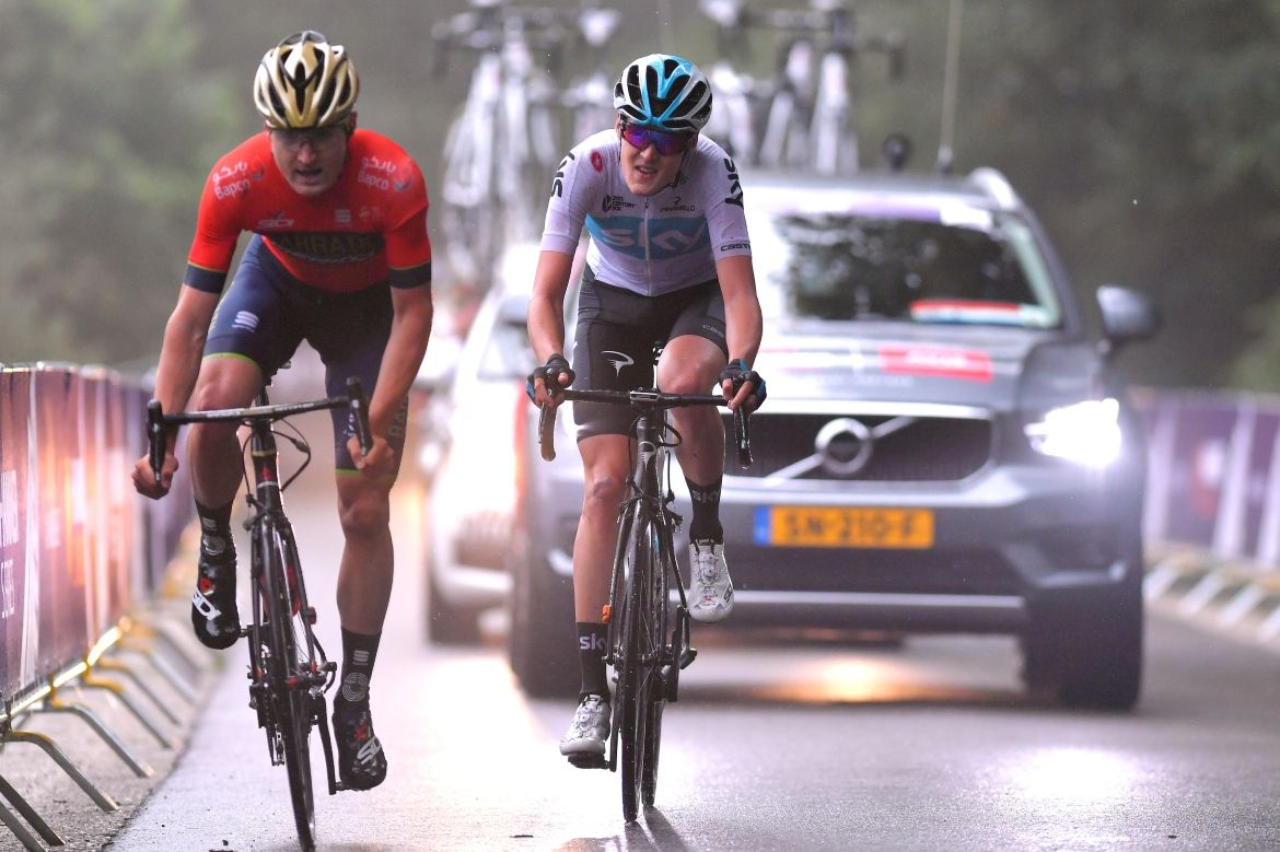 Mark Padun (Bahrain-Merida) and Pavel Sivakov (Sky) on the attack