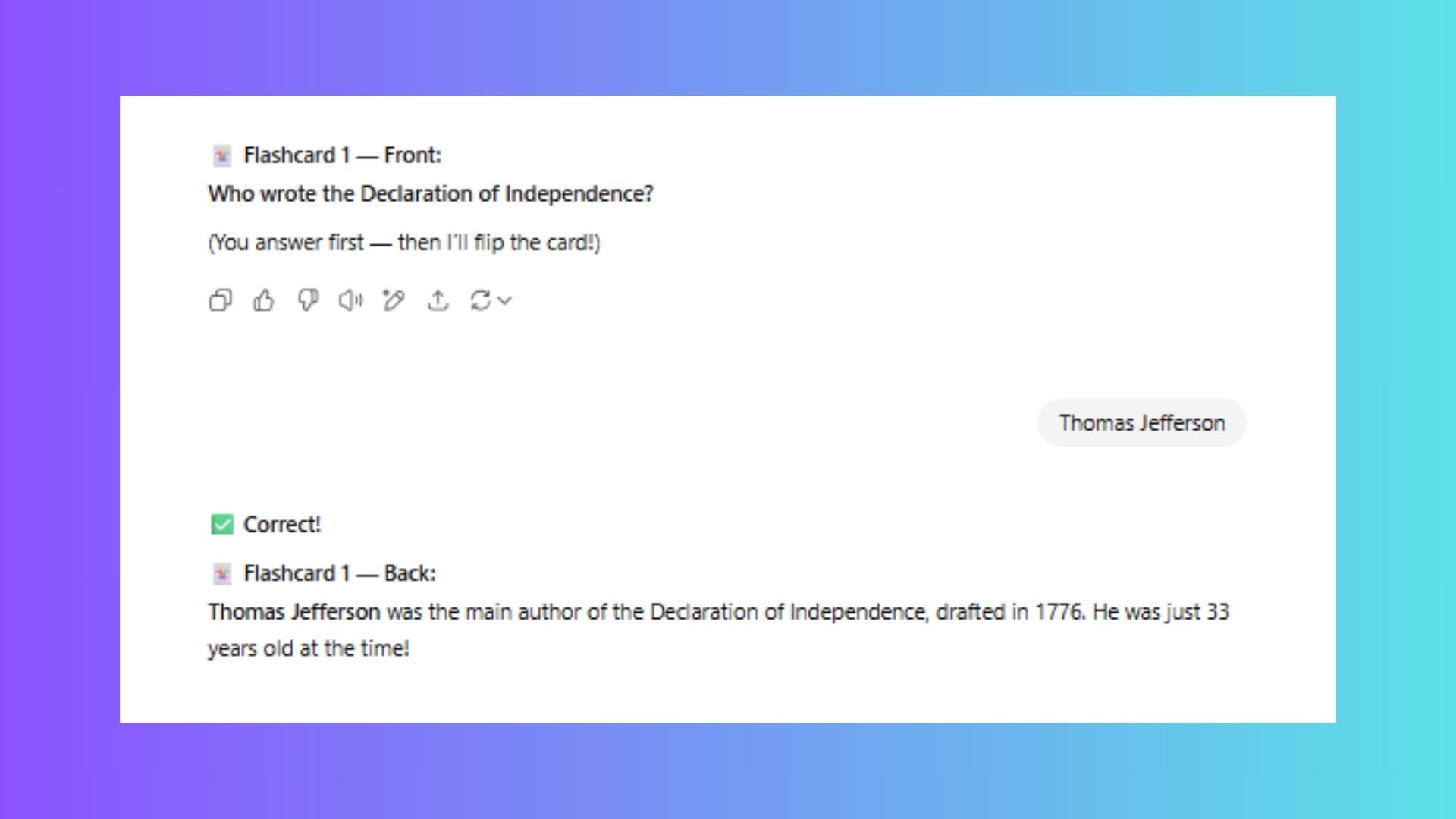 screenshot of study mode