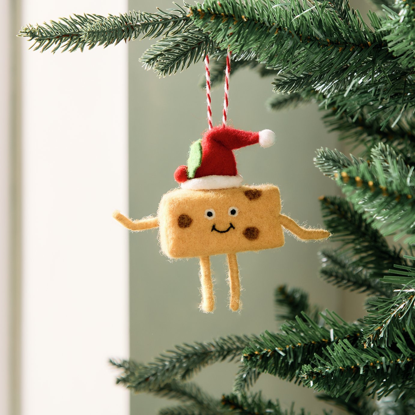 Argos Home Single Cheese With Hat Christmas Hanging Ornament