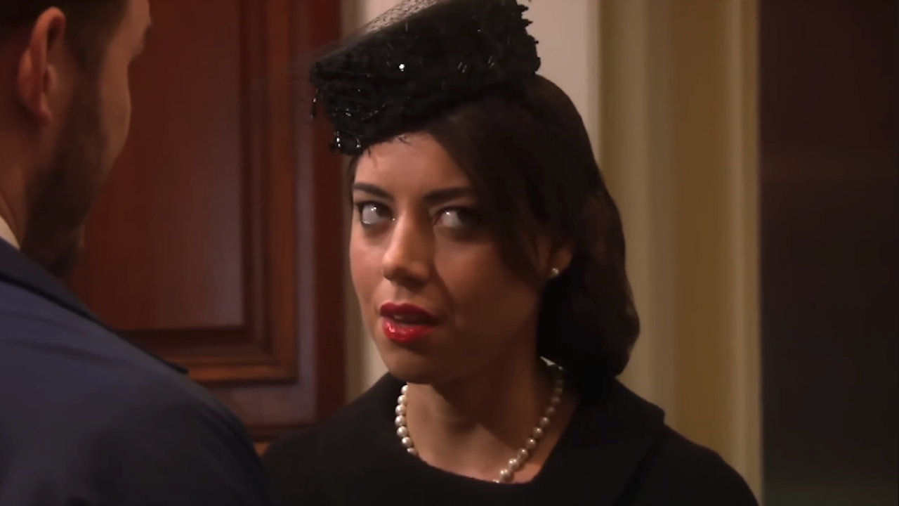 Aubrey Plaza as Janet Snakehole in Parks and Rec