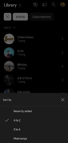 YouTube Music's redesigned Library tab