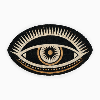 chic Halloween doormat with eye motif