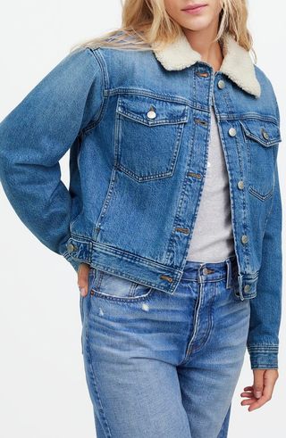 Fleece Collar Jean Jacket