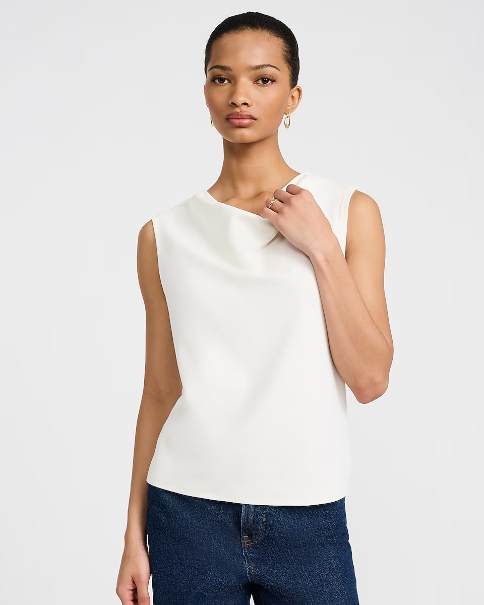 Express, Studio Stretch Crepe Cowl Neck Tank