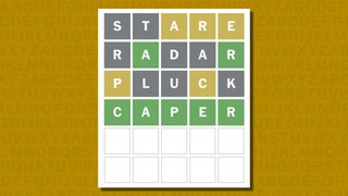 Wordle answer 801 on a yellow background