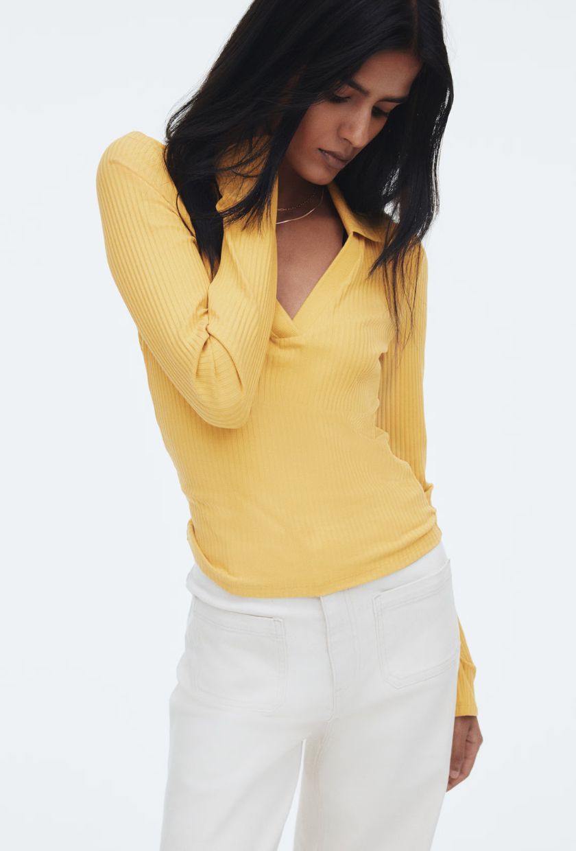 H&M, Ribbed Collared Top