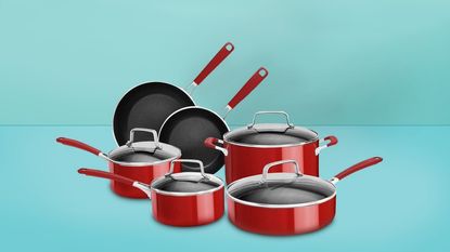 Anolon Achieve Hard Anodized Nonstick Cookware Pots and Pans Set, 9 Piece - Teal