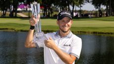 Lee Hodges with the trophy after he won the 3M Open