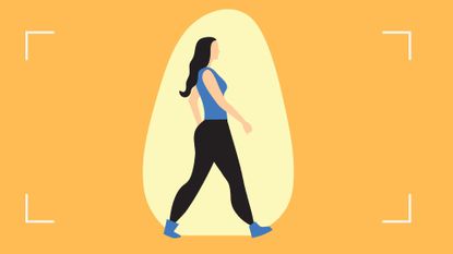 Illustration of woman in activewear power walking