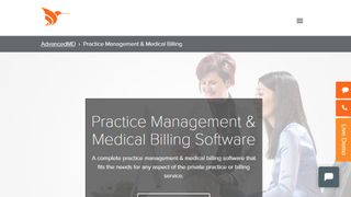 Website screenshot for AdvancedMD Practice Management
