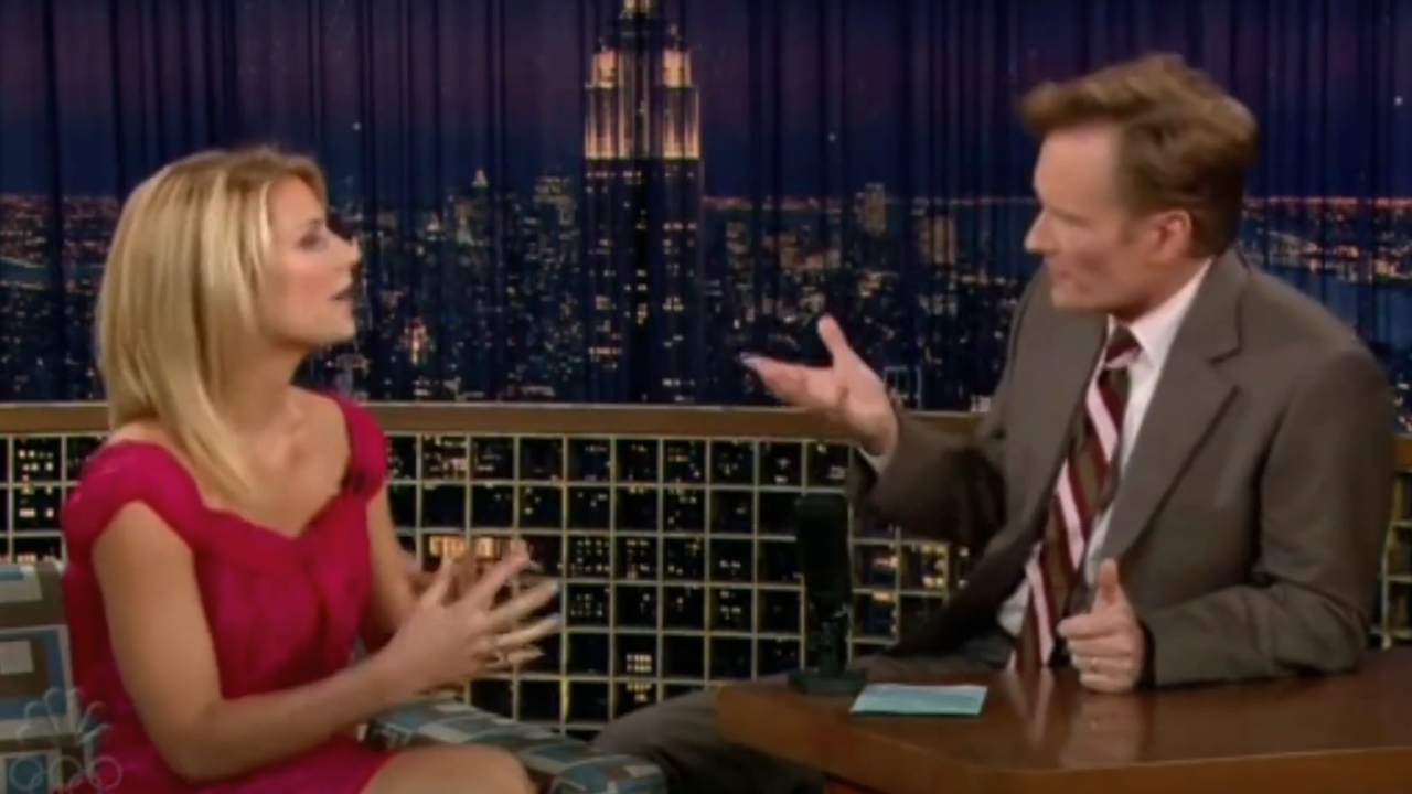Conan O'Brien interviewing Claire Danes on Late Night