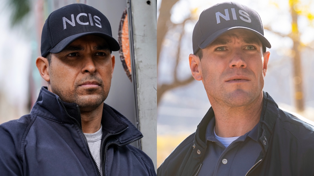 Side-by-side pictures of Wilmer Valderrama on NCIS and Austin Stowell on NCIS: Origins