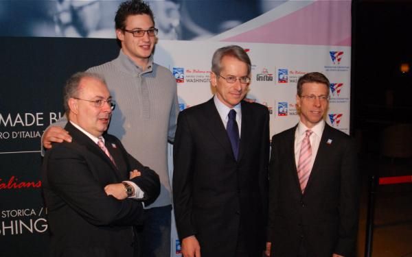 Angelo Zomegnan, Danilo Gallinari Italian ambassador Giulio Terzi and Mark Sommers