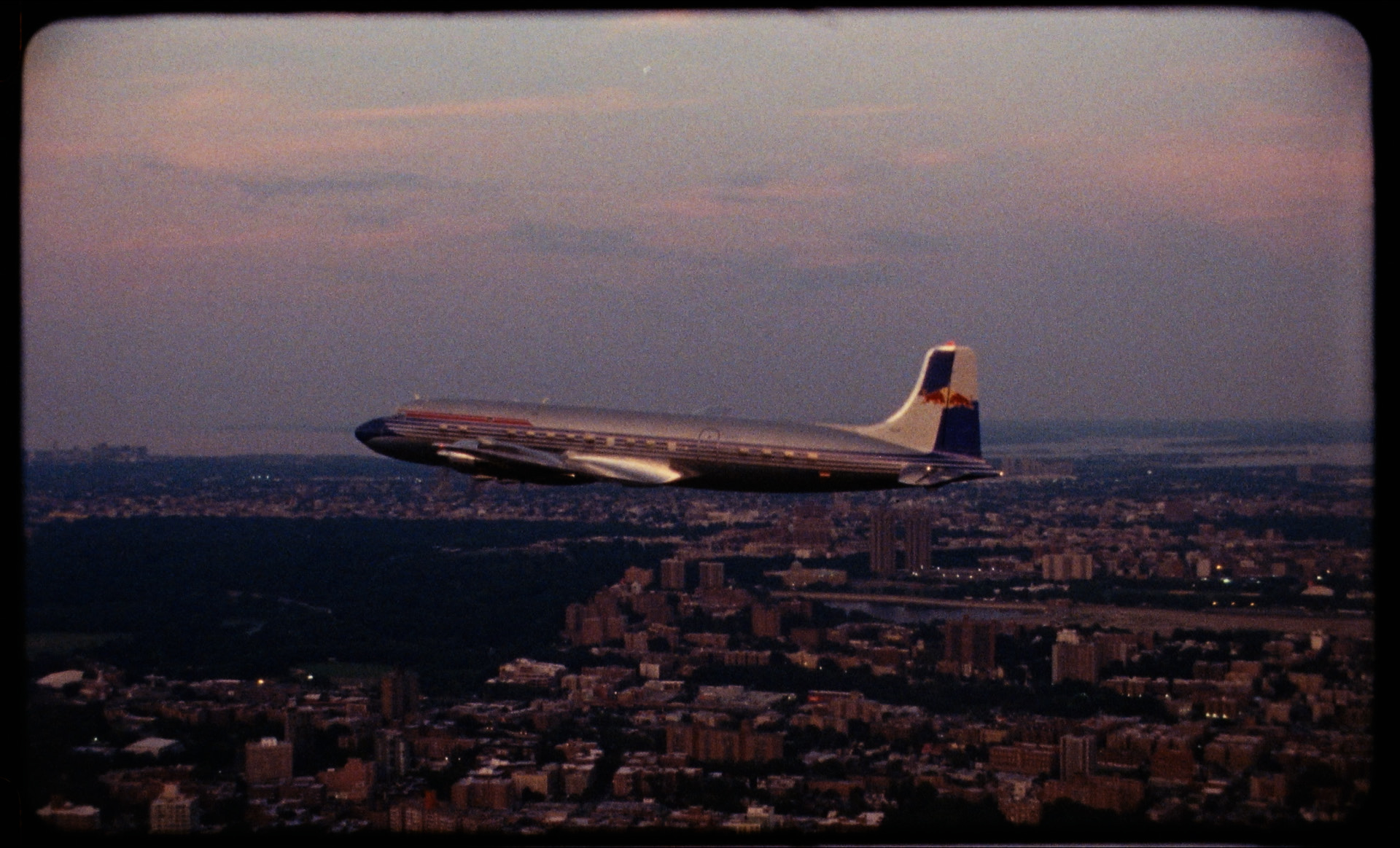 Photos from the Red Bull Flying Bulls Douglas DC-6B flight shot using vintage cameras