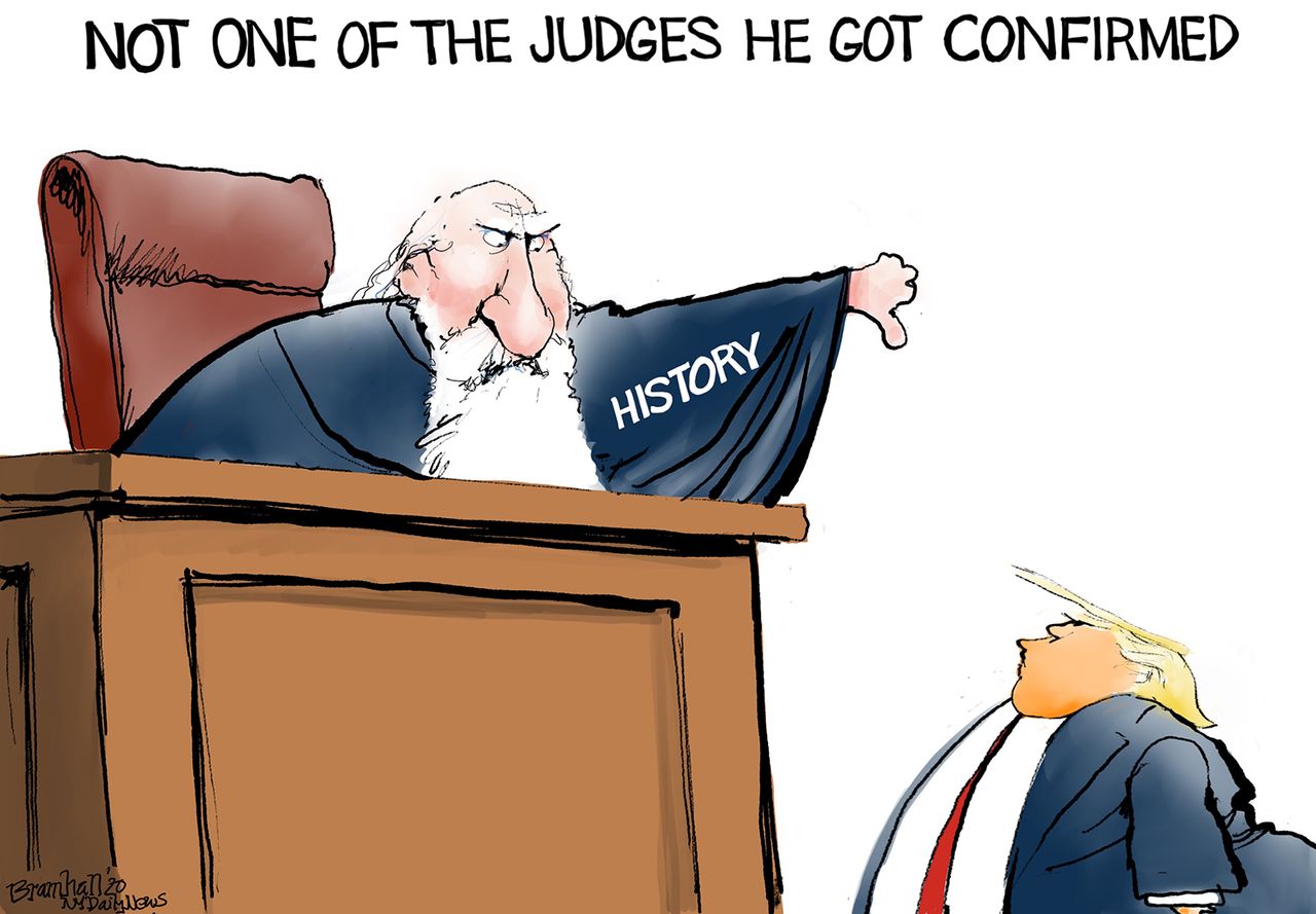 Political Cartoon U.S. Trump judge history