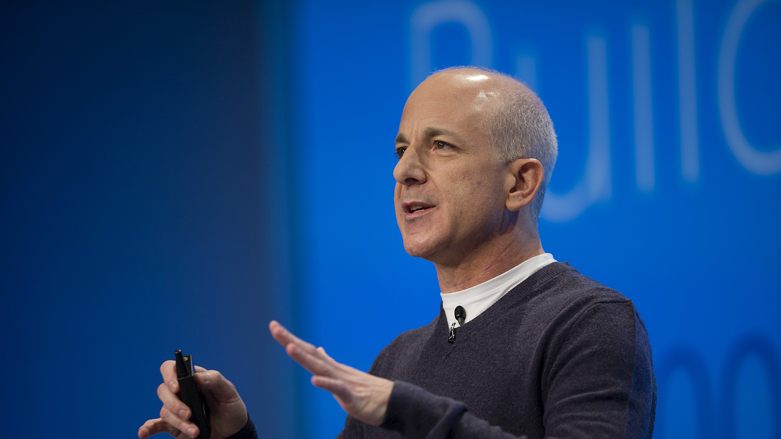 Steven Sinofsky, president of the Windows group at Microsoft Corp., speaks during an event in New York, U.S., on Thursday, Oct. 25, 2012.