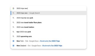 Chrome lets users search for bookmarks within specific folders.
