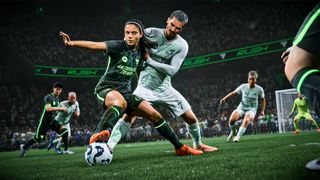 Male and female football teams collide in EA Sports FC 25.