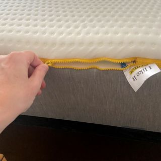 The Eve Wunderflip Lighter Hybrid mattress being tested