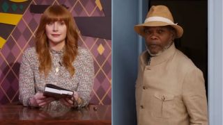 Bryce Dallas Howard and Samuel L. Jackson, pictured side by side, in Argylle.