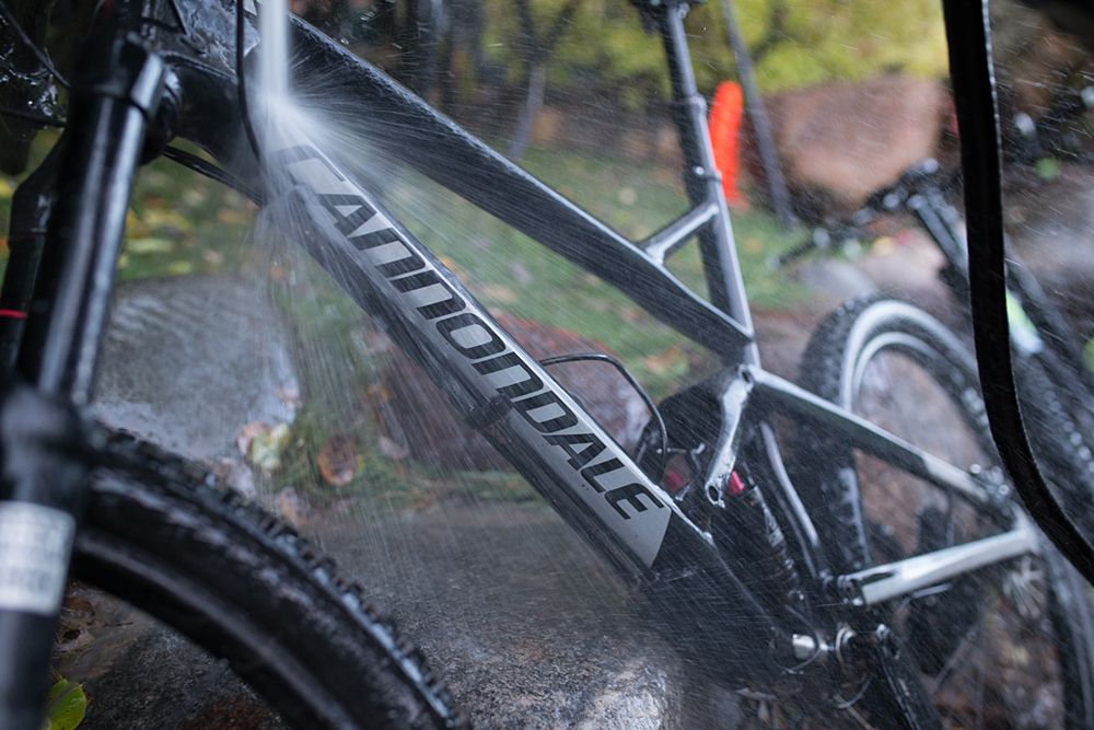 The bikes needed a good cleaning after a day in the mud
