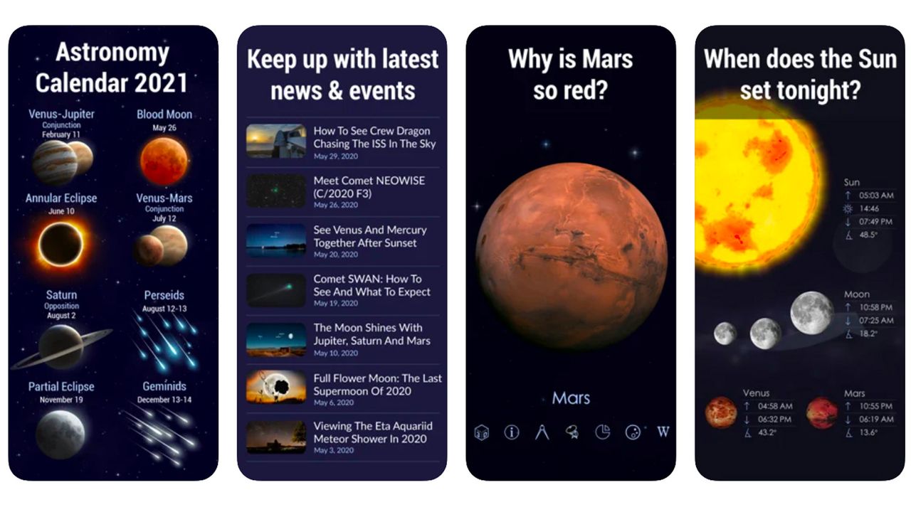 Screenshots of the Star Walk 2 App