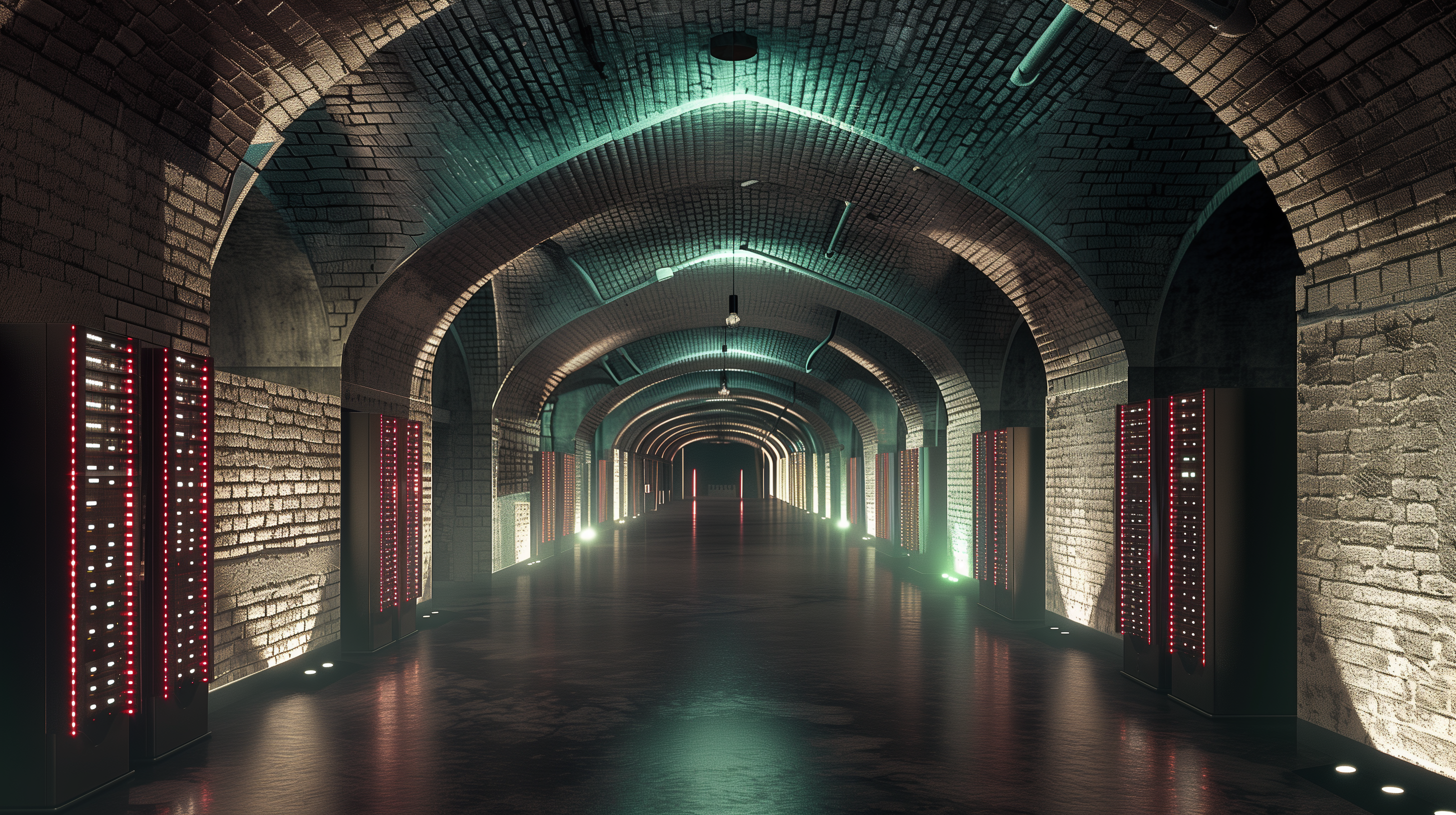 Concept image of a data centered housed in an underground bunker.