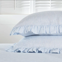 Kara Hemp Fine Stripe Oxford Pillowcase | was from £48now from £33.60 at The White Company