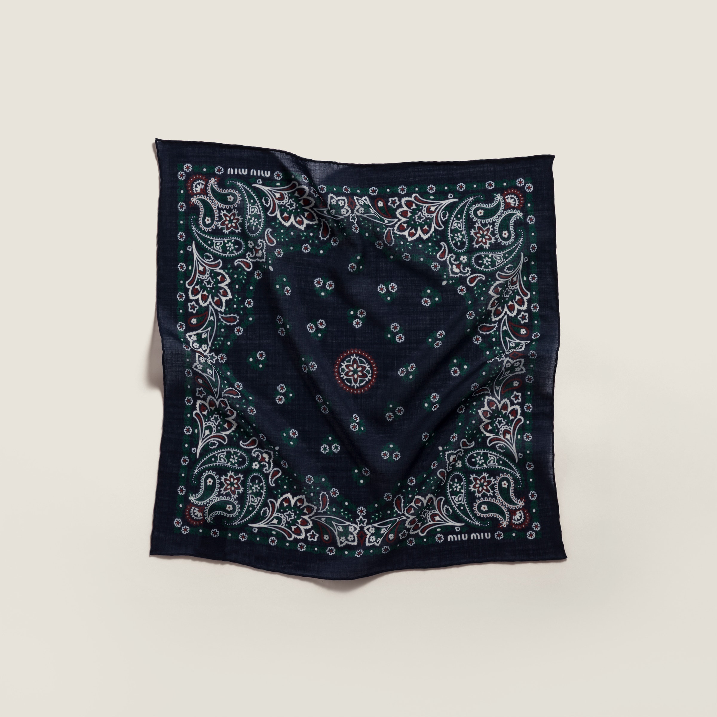 Printed Wool and Cashmere Scarf