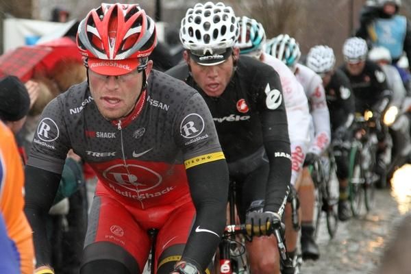 Sebastian Roessler (RadioShack) is followed by Brett Lancaster (Cervelo TestTeam)