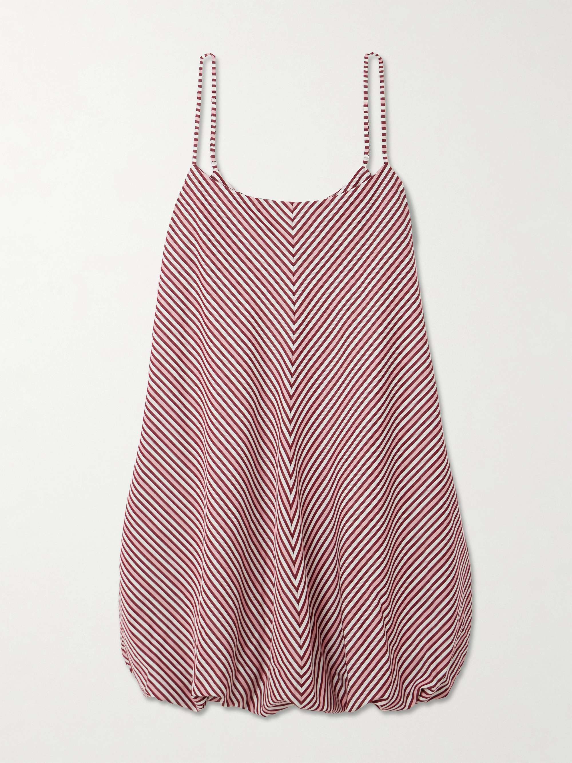 Aniela Gathered Striped Cotton-Poplin Mini Dress