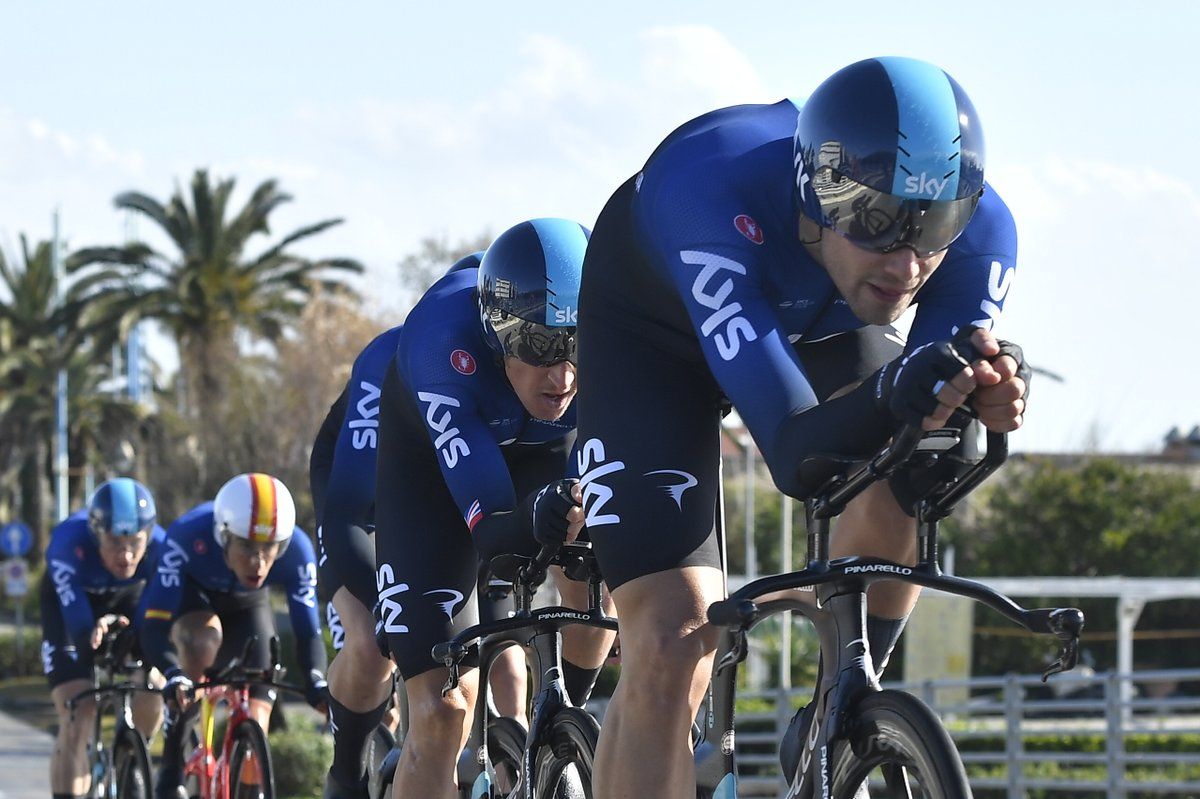 Team Sky lost 47 seconds to stage winners Mitchelton-Scott
