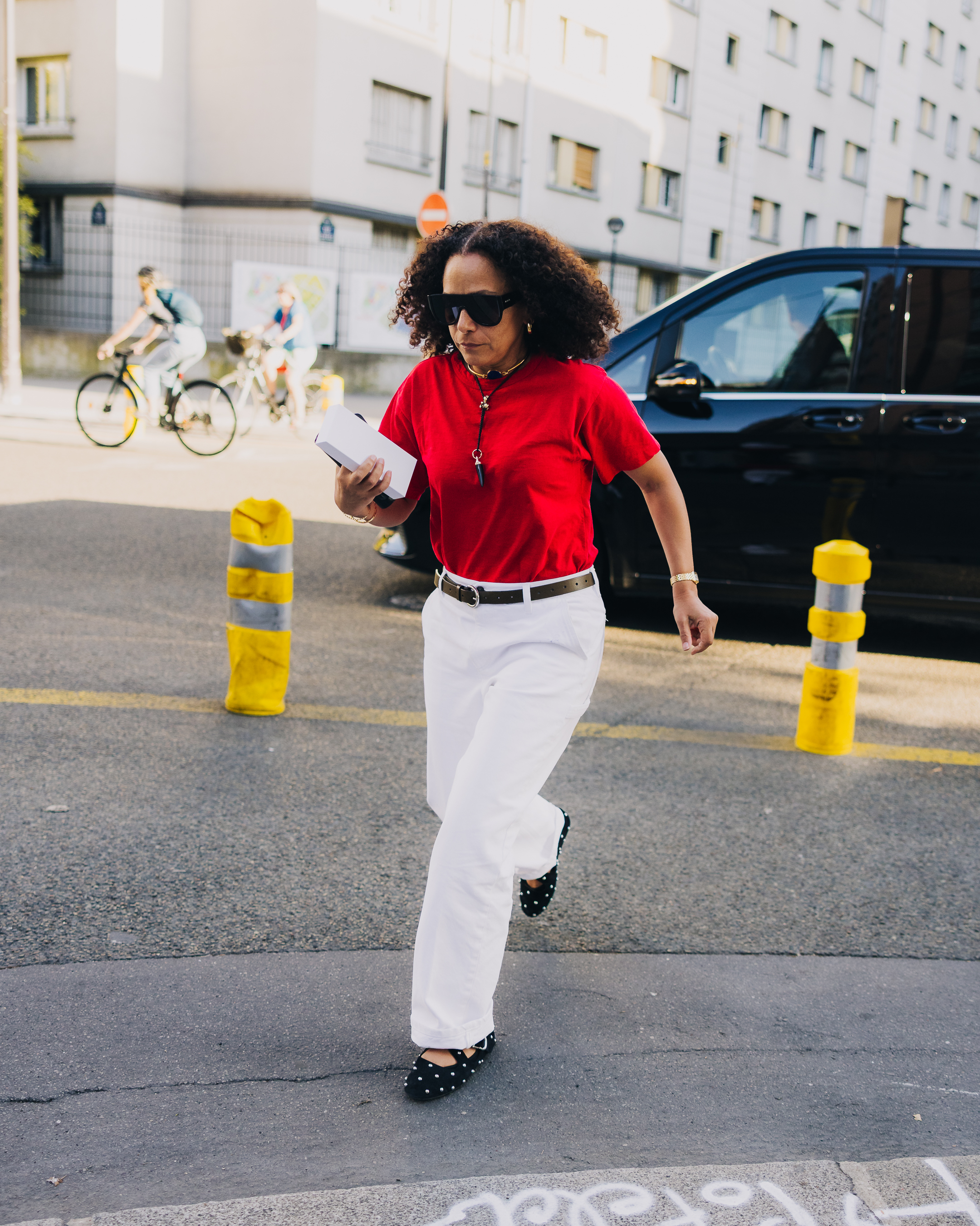 Images of women in Paris Couture Week Street Style in outfits
