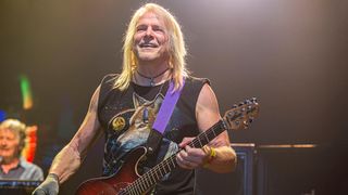 Steve Morse onstage with Deep Purple in California, 2019